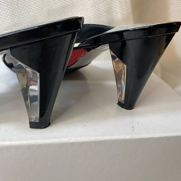 Van Maria by Soda Snakeskin & Rhinestone Heels Size 6 | 3” Acrylic Heel Slip-Ons - Picture 9 of 14